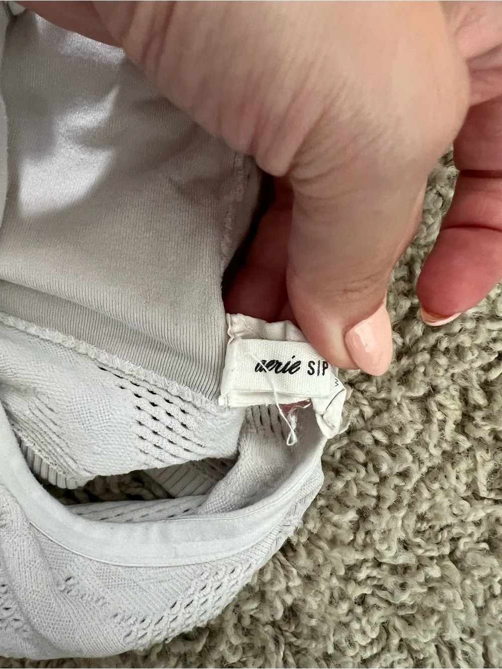aerie White V-Neck Seamless Racerback Bralette